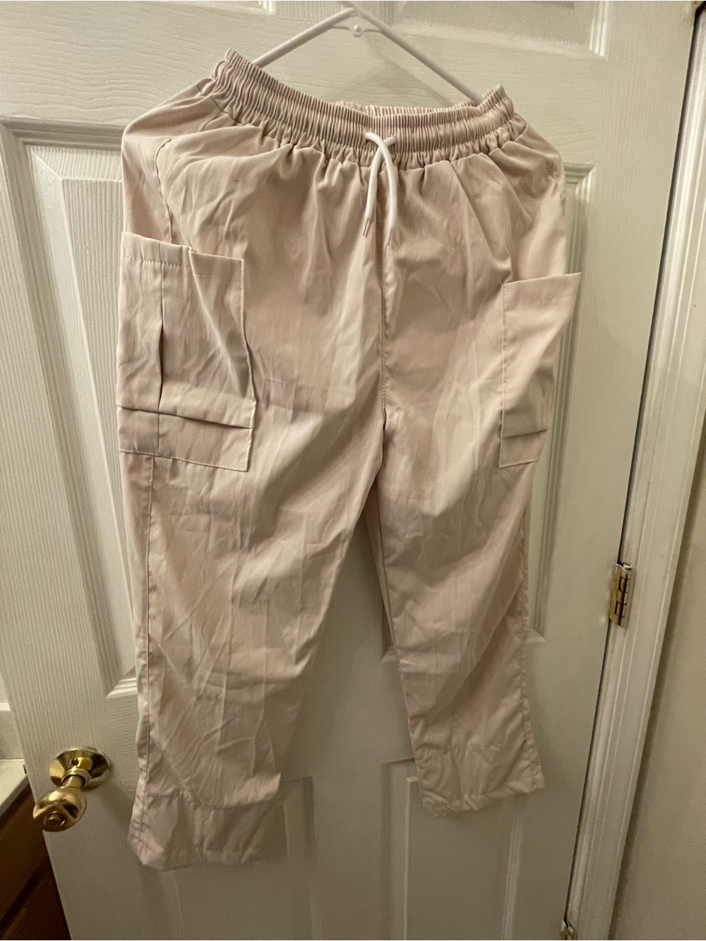 Women’s  Beige Cargo Jogger Pants - Elastic Waist - Size 10